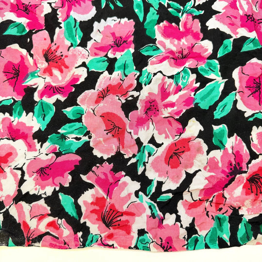 Leave It To Chance - Rayon - Black/Pink Floral - 2.6M Bundle - True Deadstock fabric Fabric by private - Sustainable Textile | FABCYCLE