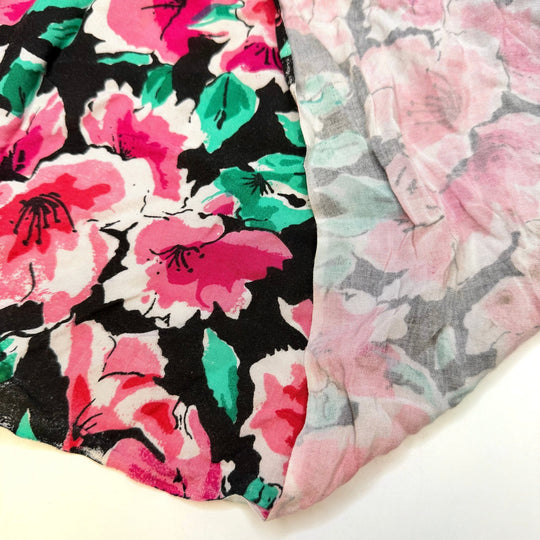 Leave It To Chance - Rayon - Black/Pink Floral - 2.6M Bundle - True Deadstock fabric Fabric by private - Sustainable Textile | FABCYCLE