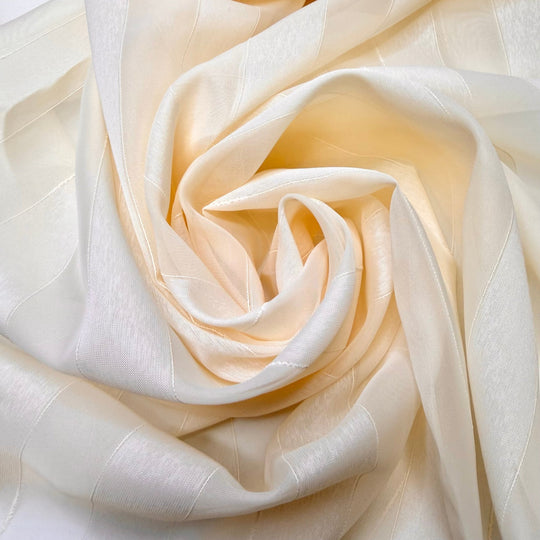 Leaving The Windows Open - Polyester Blend Woven - Dark Cream Stripes - 1M Bundle - True Deadstock fabric Fabric by private - Sustainable Textile | FABCYCLE