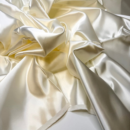 Leftover From My Wedding - Satin Polyester Blend Woven - White - 1.25M Bundle - True Deadstock fabric Fabric by private - Sustainable Textile | FABCYCLE