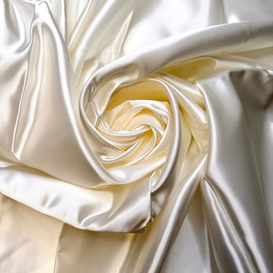 Leftover From My Wedding - Satin Polyester Blend Woven - White - 1.25M Bundle - True Deadstock fabric Fabric by private - Sustainable Textile | FABCYCLE