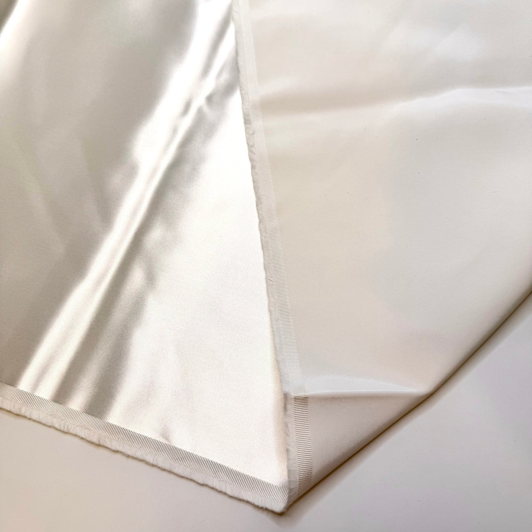 Leftover From My Wedding - Satin Polyester Blend Woven - White - 1.25M Bundle - True Deadstock fabric Fabric by private - Sustainable Textile | FABCYCLE