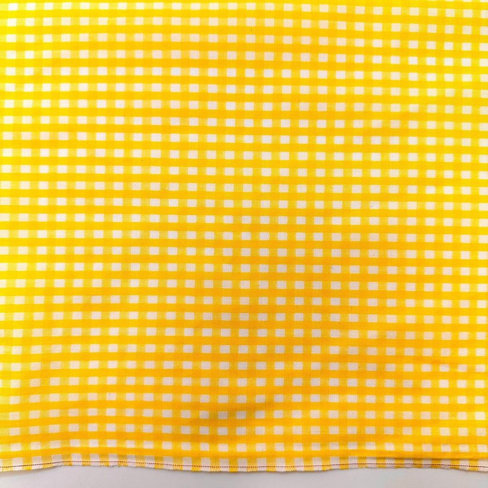 Lemon Bar Eating Contest - Cotton/Poly Woven - Yellow/White Plaid - 3.85M Bundle - True Deadstock fabric Fabric by private - Sustainable Textile | FABCYCLE