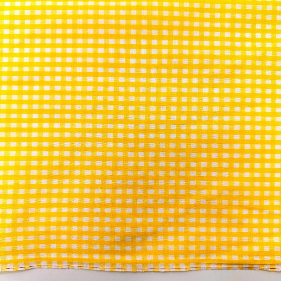 Lemon Bar Eating Contest - Cotton/Poly Woven - Yellow/White Plaid - 3.85M Bundle - True Deadstock fabric Fabric by private - Sustainable Textile | FABCYCLE