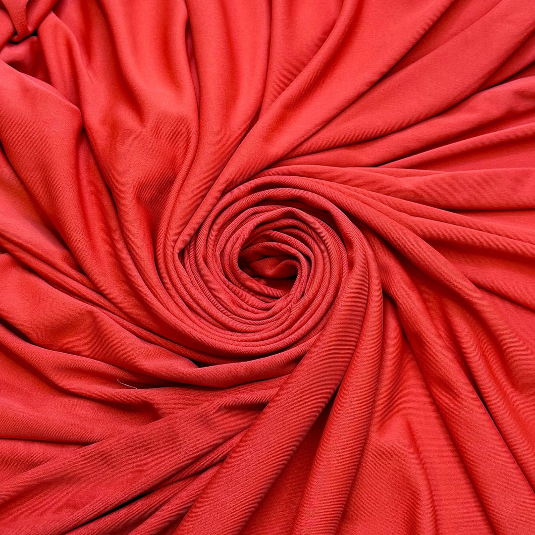 Leo Drama - Jersey Polyester Blend Knit - Burnt Orange - 2M Bundle - True Deadstock fabric Fabric by private - Sustainable Textile | FABCYCLE