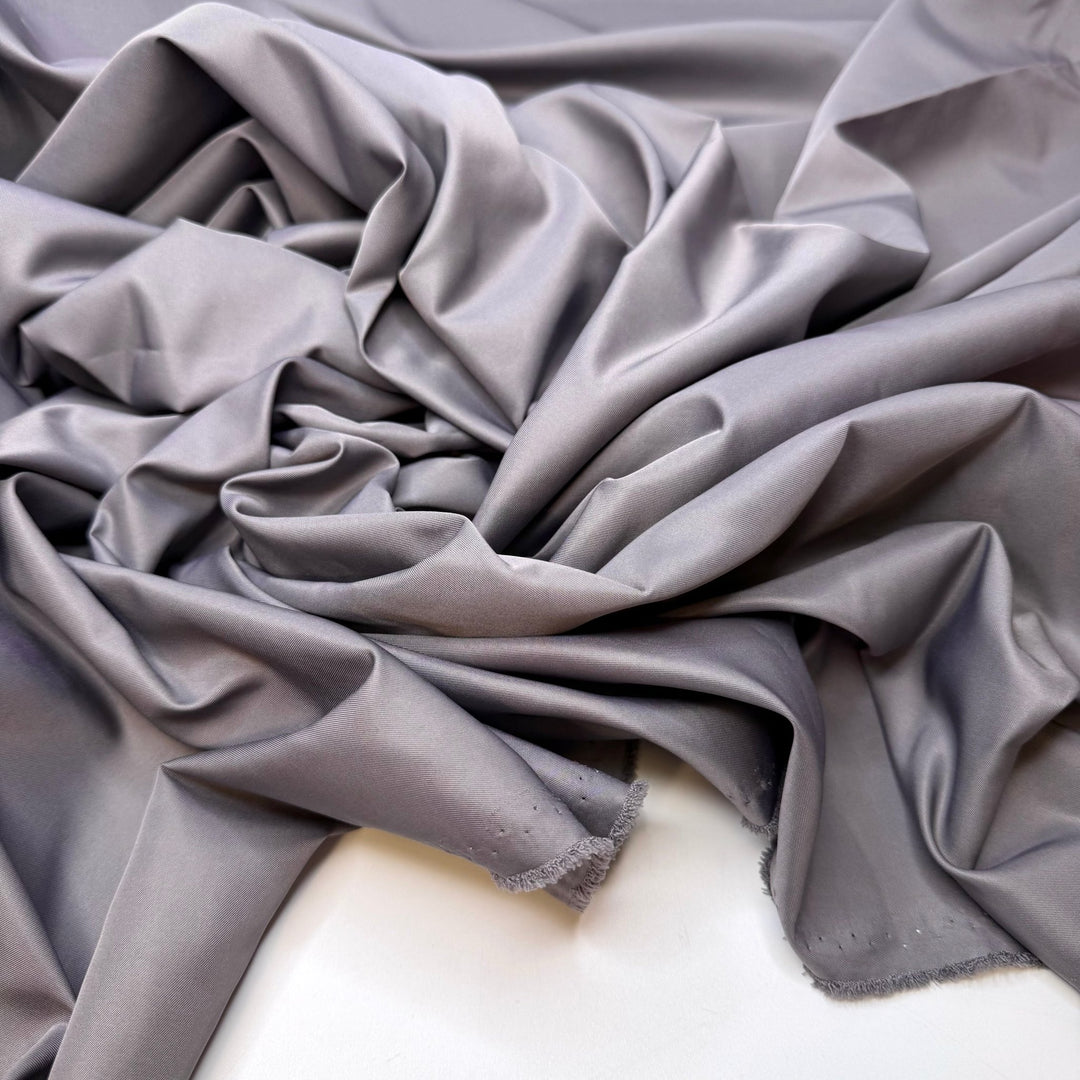 Leopard Seal - Satin Polyester Blend Woven - Grey - 2M Bundle - True Deadstock fabric Fabric by private - Sustainable Textile | FABCYCLE