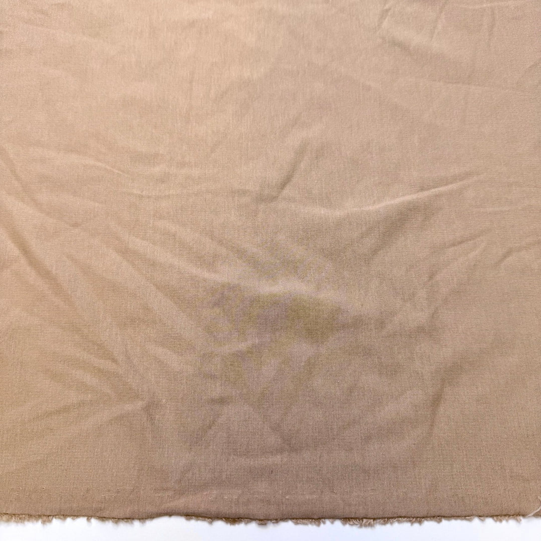 Lessons Learned - French Terry Bamboo Blend Knit - Light Beige/Deep Eggplant - 0.95M Bundle - True Deadstock fabric Fabric by private - Sustainable Textile | FABCYCLE