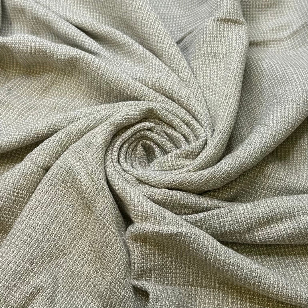 Let Us Begin - Interlock Cotton Blend Knit - Light Grey/White - 1M Bundle - True Deadstock fabric Fabric by private - Sustainable Textile | FABCYCLE