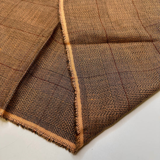 Librarian - Cotton Woven - Beige/Black Plaid - 2.1M Bundle - True Deadstock fabric Fabric by private - Sustainable Textile | FABCYCLE