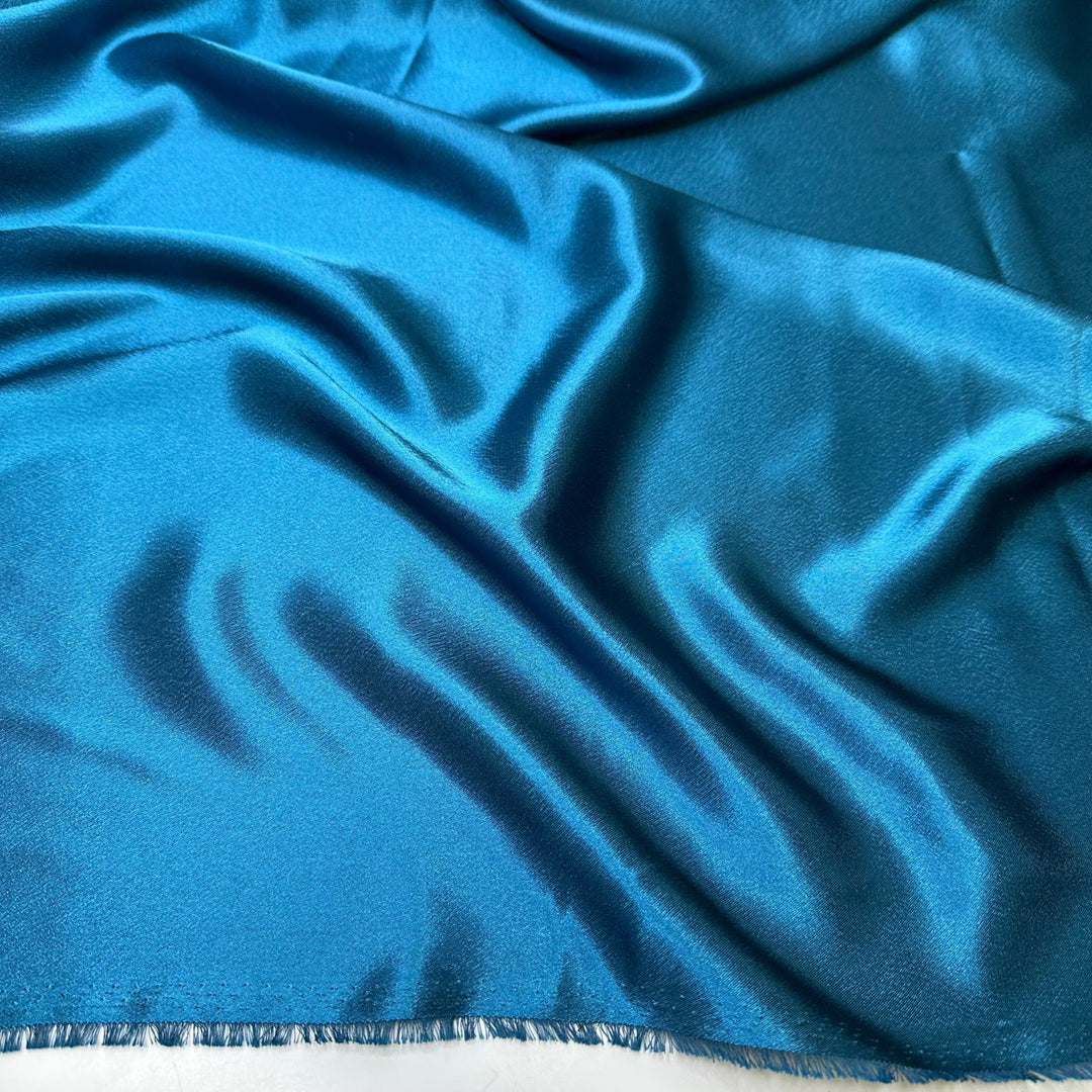 Life Of The Party - Satin Poly Woven - Teal Blue - Bundles - True Deadstock fabric Fabric by private - Sustainable Textile | FABCYCLE
