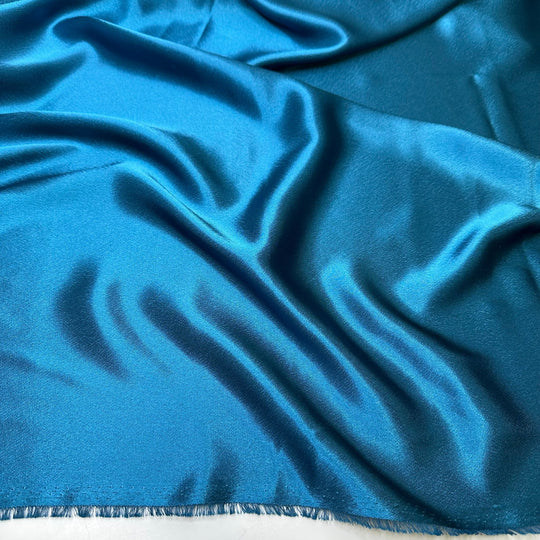 Life Of The Party - Satin Poly Woven - Teal Blue - Bundles - True Deadstock fabric Fabric by private - Sustainable Textile | FABCYCLE