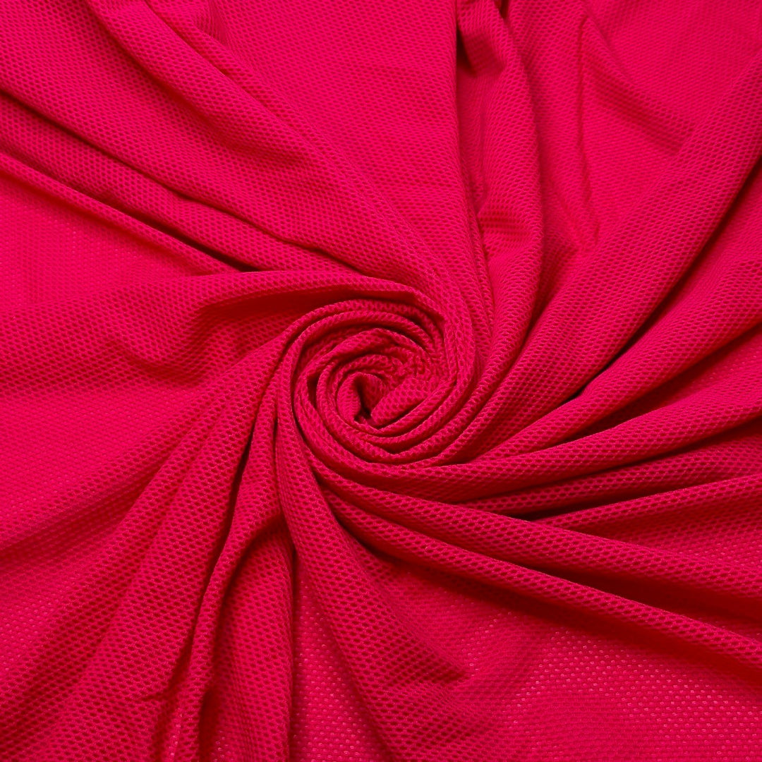 Lifting A Curse - Mesh Poly/Spandex Knit - Dark Pink - Bundles - True Deadstock fabric Fabric by private - Sustainable Textile | FABCYCLE