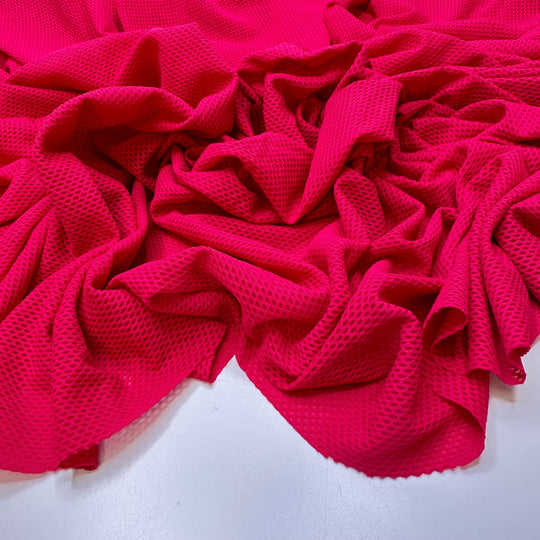 Lifting A Curse - Mesh Poly/Spandex Knit - Dark Pink - Bundles - True Deadstock fabric Fabric by private - Sustainable Textile | FABCYCLE