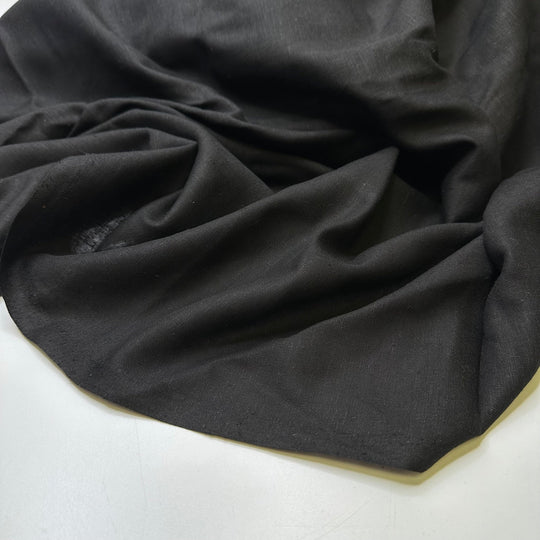 Light And Dark Side To Everything - Linen Woven - Black - 2.9M Bundle - True Deadstock fabric Fabric by private - Sustainable Textile | FABCYCLE