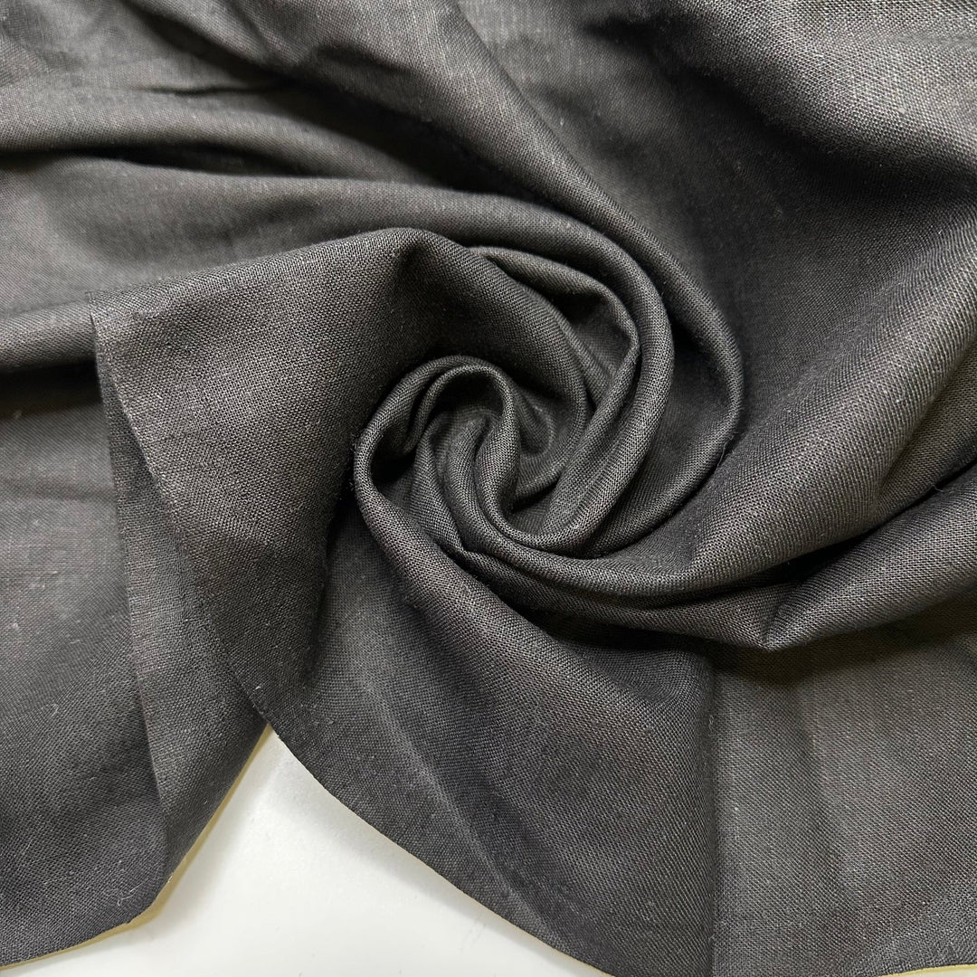 Light And Dark Side To Everything - Linen Woven - Black - 2.9M Bundle - True Deadstock fabric Fabric by private - Sustainable Textile | FABCYCLE