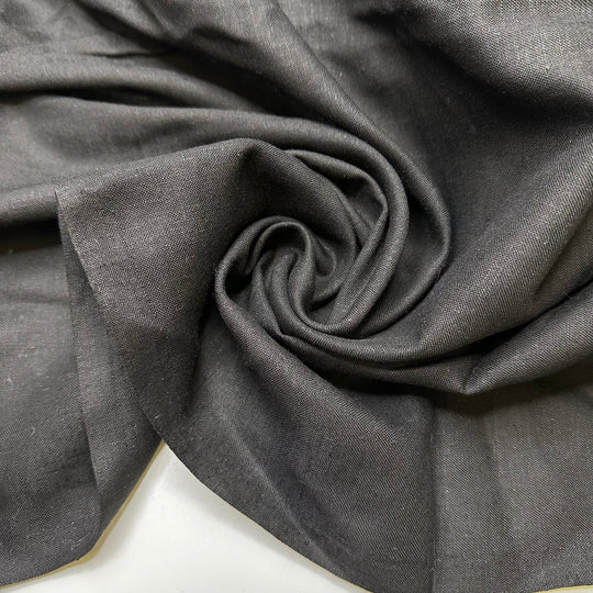Light And Dark Side To Everything - Linen Woven - Black - 2.9M Bundle - True Deadstock fabric Fabric by private - Sustainable Textile | FABCYCLE