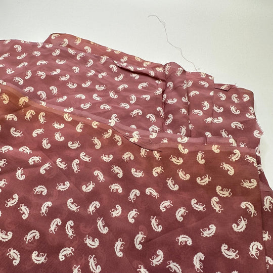 Light As A Feather - Chiffon Cotton Woven - Pink/Cream Feathers - 2.15M Bundle - True Deadstock fabric Fabric by private - Sustainable Textile | FABCYCLE