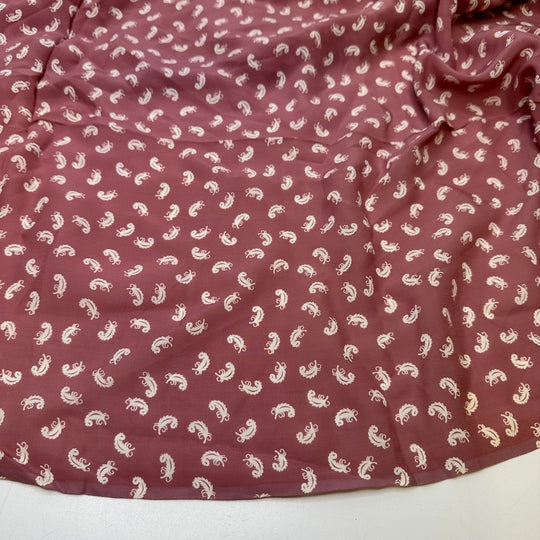 Light As A Feather - Chiffon Cotton Woven - Pink/Cream Feathers - 2.15M Bundle - True Deadstock fabric Fabric by private - Sustainable Textile | FABCYCLE