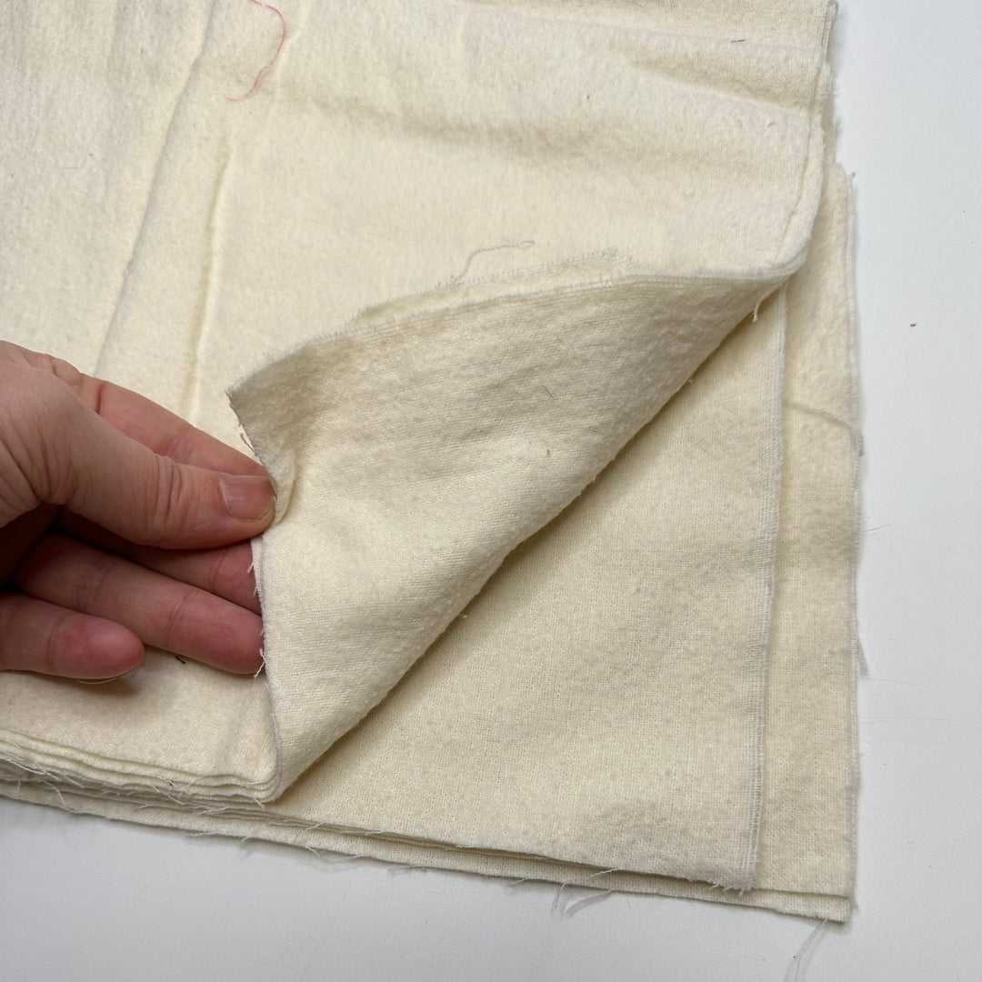 Light Batting 2 Pack - Batting Cotton Blend Woven - Cream - True Deadstock fabric Fabric by private - Sustainable Textile | FABCYCLE