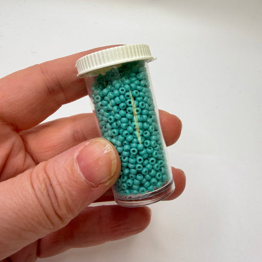 Light Turquoise Glass Seed Beads Beads - Light Turquoise - 400 Pack - True Deadstock supplies Fabric by private - Sustainable Textile | FABCYCLE