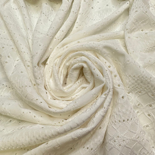 Lightweight Camping Gear - Eyelet Polyester Blend Knit - White - 1.5M Bundle - True Deadstock fabric Fabric by private - Sustainable Textile | FABCYCLE