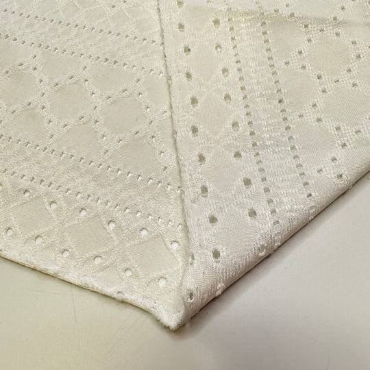 Lightweight Camping Gear - Eyelet Polyester Blend Knit - White - 1.5M Bundle - True Deadstock fabric Fabric by private - Sustainable Textile | FABCYCLE
