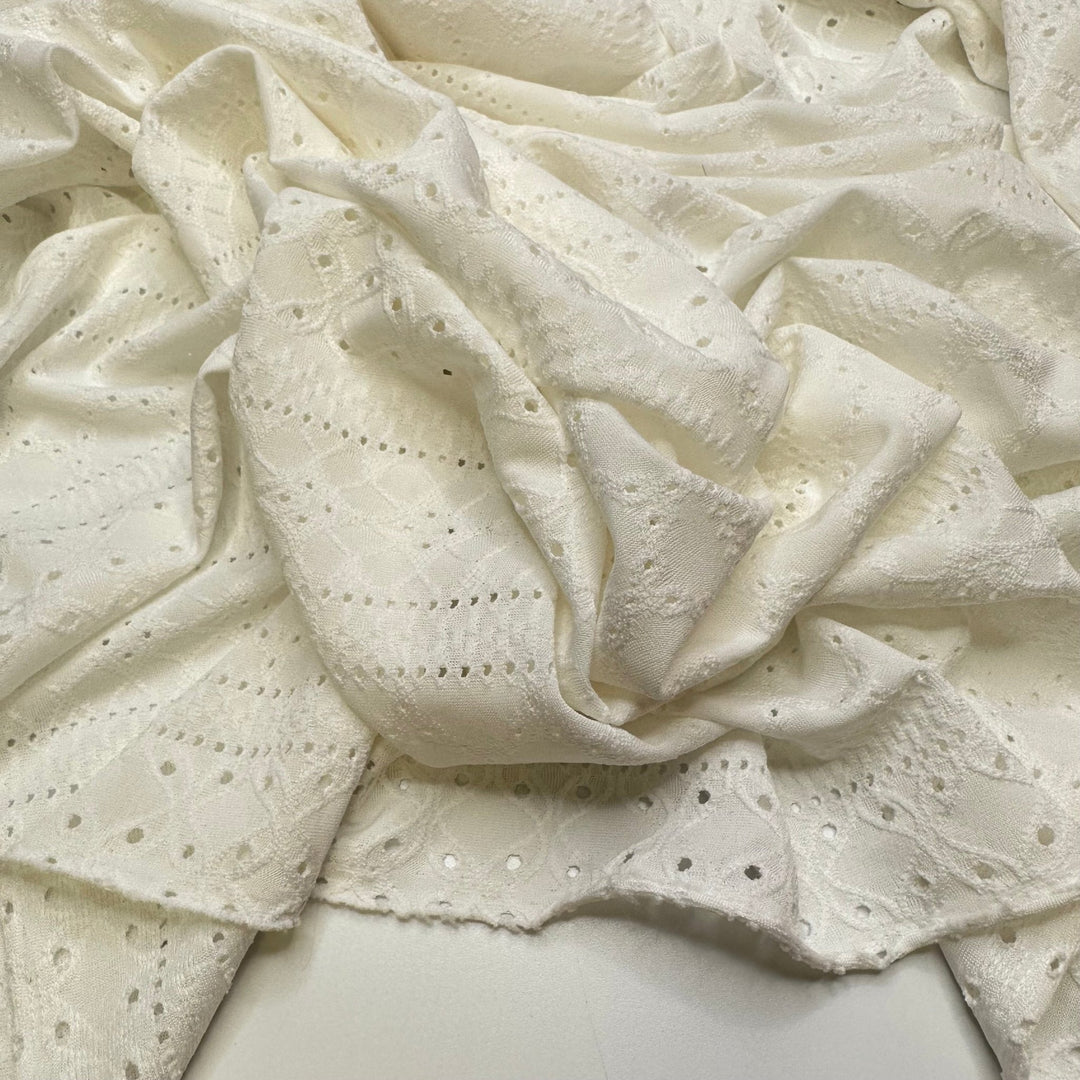 Lightweight Camping Gear - Eyelet Polyester Blend Knit - White - 1.5M Bundle - True Deadstock fabric Fabric by private - Sustainable Textile | FABCYCLE