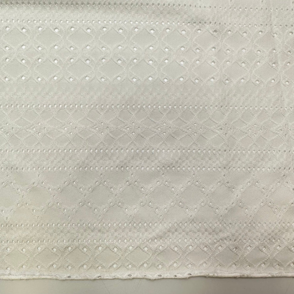 Lightweight Camping Gear - Eyelet Polyester Blend Knit - White - 1.5M Bundle - True Deadstock fabric Fabric by private - Sustainable Textile | FABCYCLE