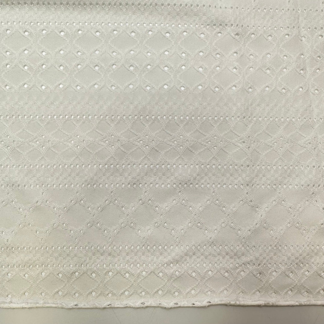 Lightweight Camping Gear - Eyelet Polyester Blend Knit - White - 1.5M Bundle - True Deadstock fabric Fabric by private - Sustainable Textile | FABCYCLE
