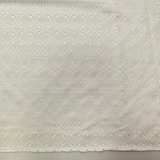 Lightweight Camping Gear - Eyelet Polyester Blend Knit - White - 1.5M Bundle - True Deadstock fabric Fabric by private - Sustainable Textile | FABCYCLE