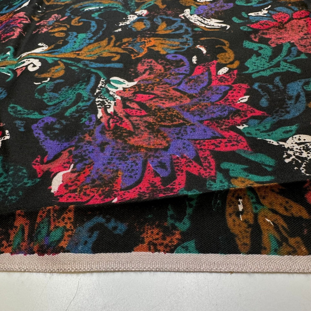 Like Magic - Cotton/Wool Woven - Black Multi Floral - 1.9M Bundle - True Deadstock fabric Fabric by private - Sustainable Textile | FABCYCLE