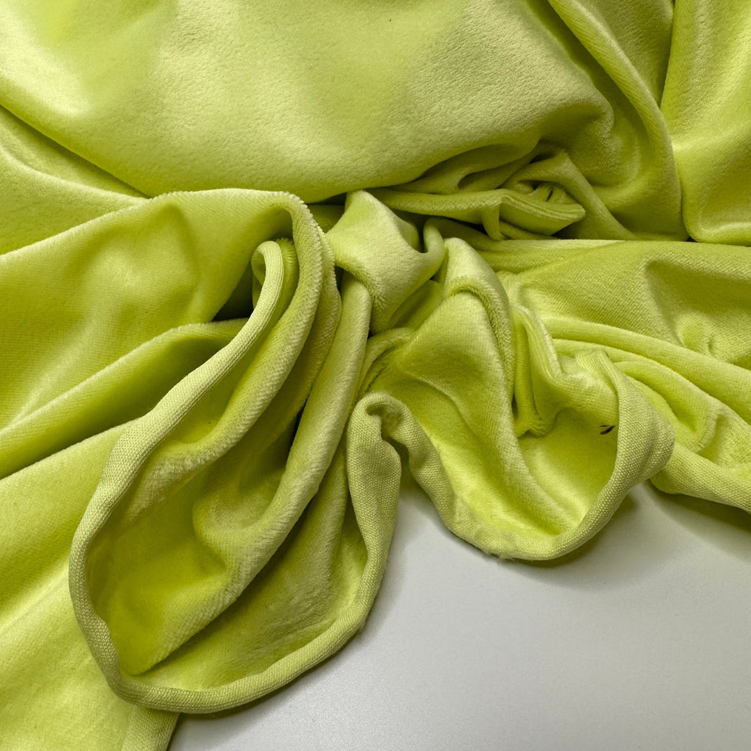Limeade Freezies - Knitted Velour Poly Knit - Neon Lime Green - 3.5M Bundle - True Deadstock fabric Fabric by private - Sustainable Textile | FABCYCLE