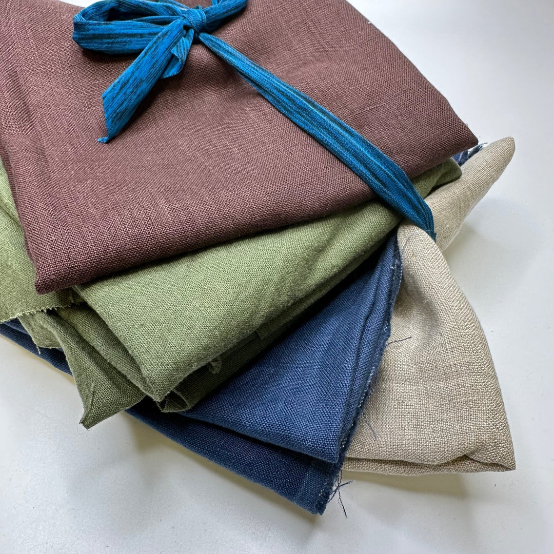 Linen Sample Pack - Linen Woven - Neutral Tones - 30CM x 60CM 5 Pack - True Deadstock fabric Fabric by private - Sustainable Textile | FABCYCLE