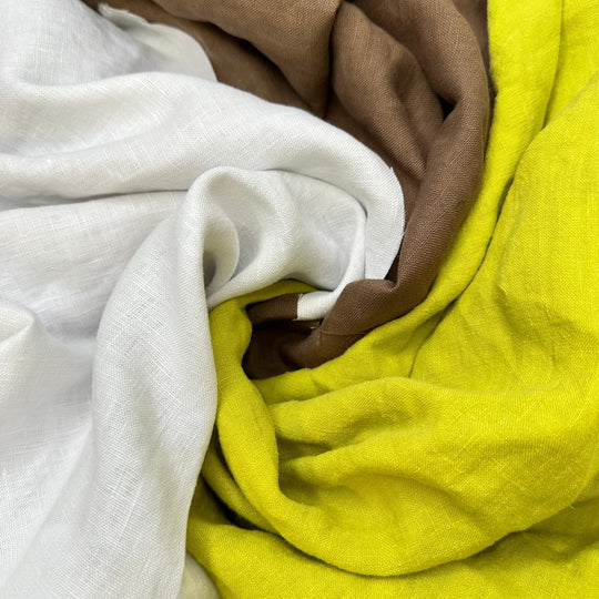 Linen Woven 3 Pack - Light Green/Brown - True Deadstock fabric Fabric by private - Sustainable Textile | FABCYCLE