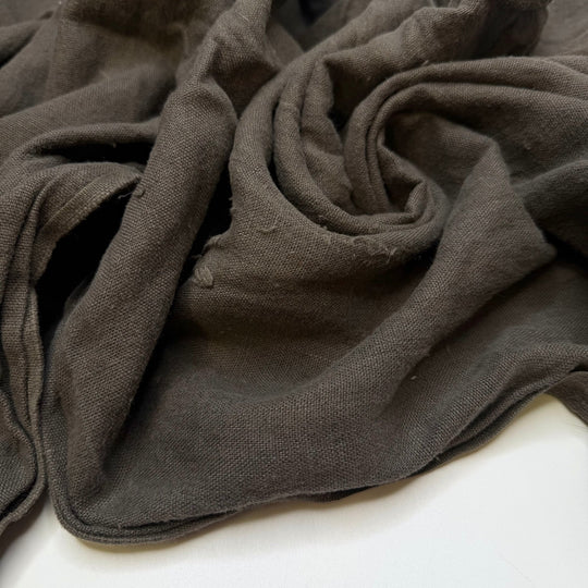 Linen/Cotton Off Cut Pack - Basket Weave Linen/Cotton Woven - Dark Grey - 6 Piece Pack - True Deadstock fabric Fabric by private - Sustainable Textile | FABCYCLE