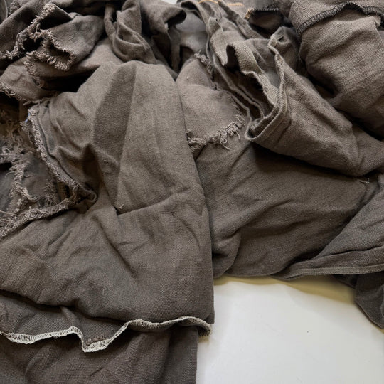 Linen/Cotton Off Cut Pack - Basket Weave Linen/Cotton Woven - Dark Grey - 6 Piece Pack - True Deadstock fabric Fabric by private - Sustainable Textile | FABCYCLE