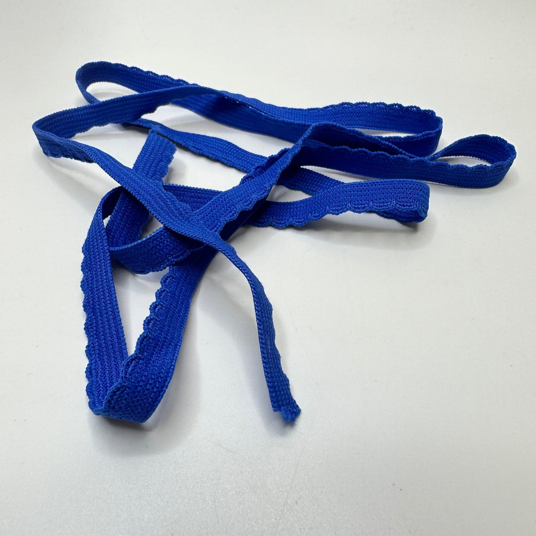 ⅜" Lingerie Elastic - Scalloped Edge - Blue - Bundles - True Deadstock supplies Fabric by private - Sustainable Textile | FABCYCLE