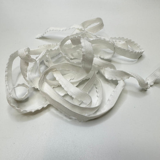 ¼" Lingerie Elastic - White - 2M Bundle - True Deadstock supplies Fabric by private - Sustainable Textile | FABCYCLE