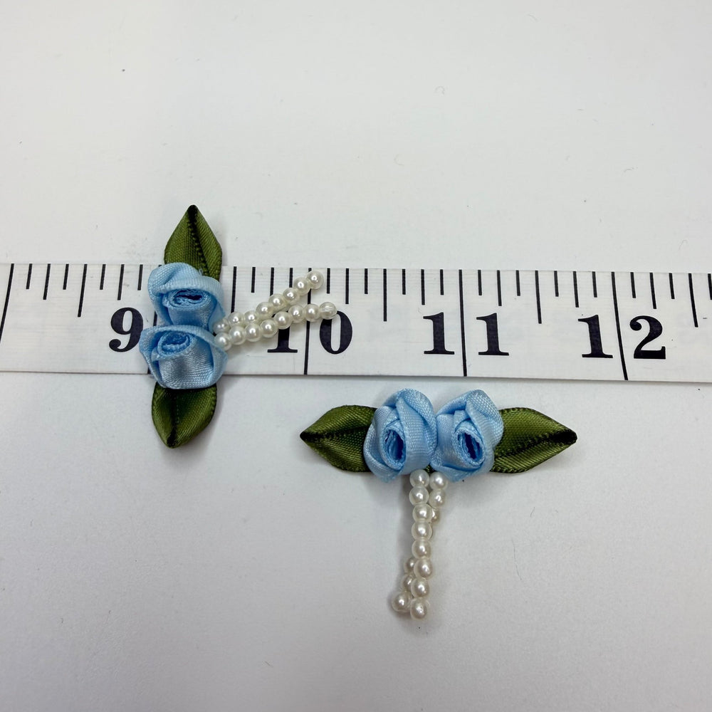 Lingerie Florets Applique - Blue Green White - 5 Pack - True Deadstock supplies Fabric by private - Sustainable Textile | FABCYCLE
