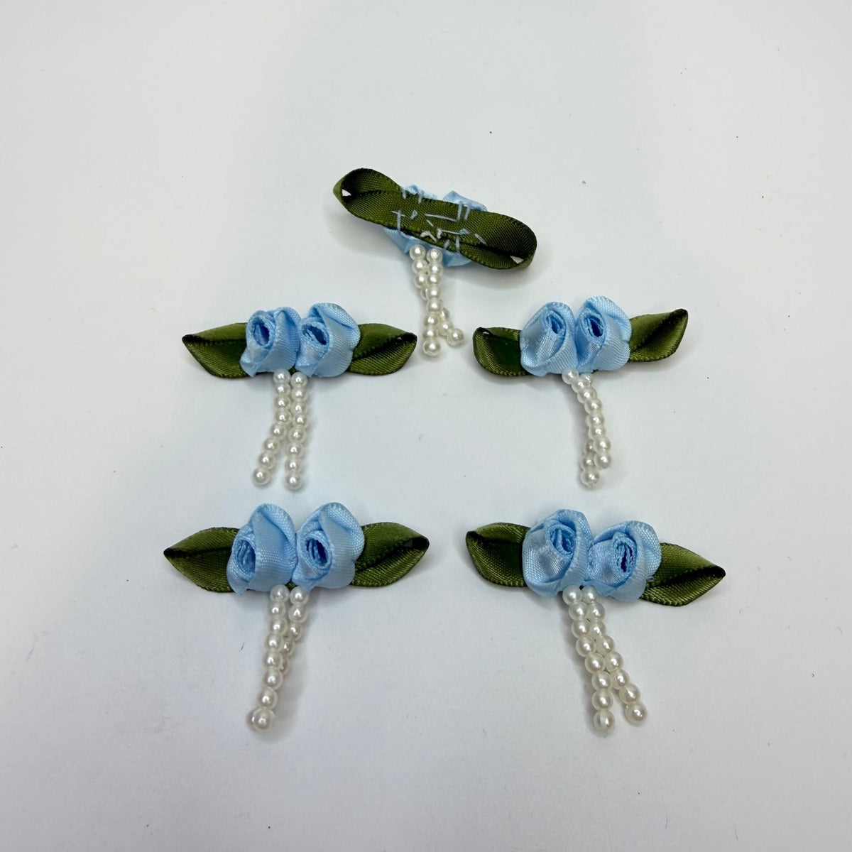 Lingerie Florets Applique - Blue Green White - 5 Pack - True Deadstock supplies Fabric by private - Sustainable Textile | FABCYCLE