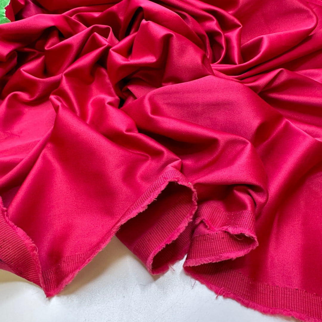 Lipstick Cheek Kisses - Sateen Cotton Woven - Magenta Pink - Bundles - True Deadstock fabric Fabric by private - Sustainable Textile | FABCYCLE