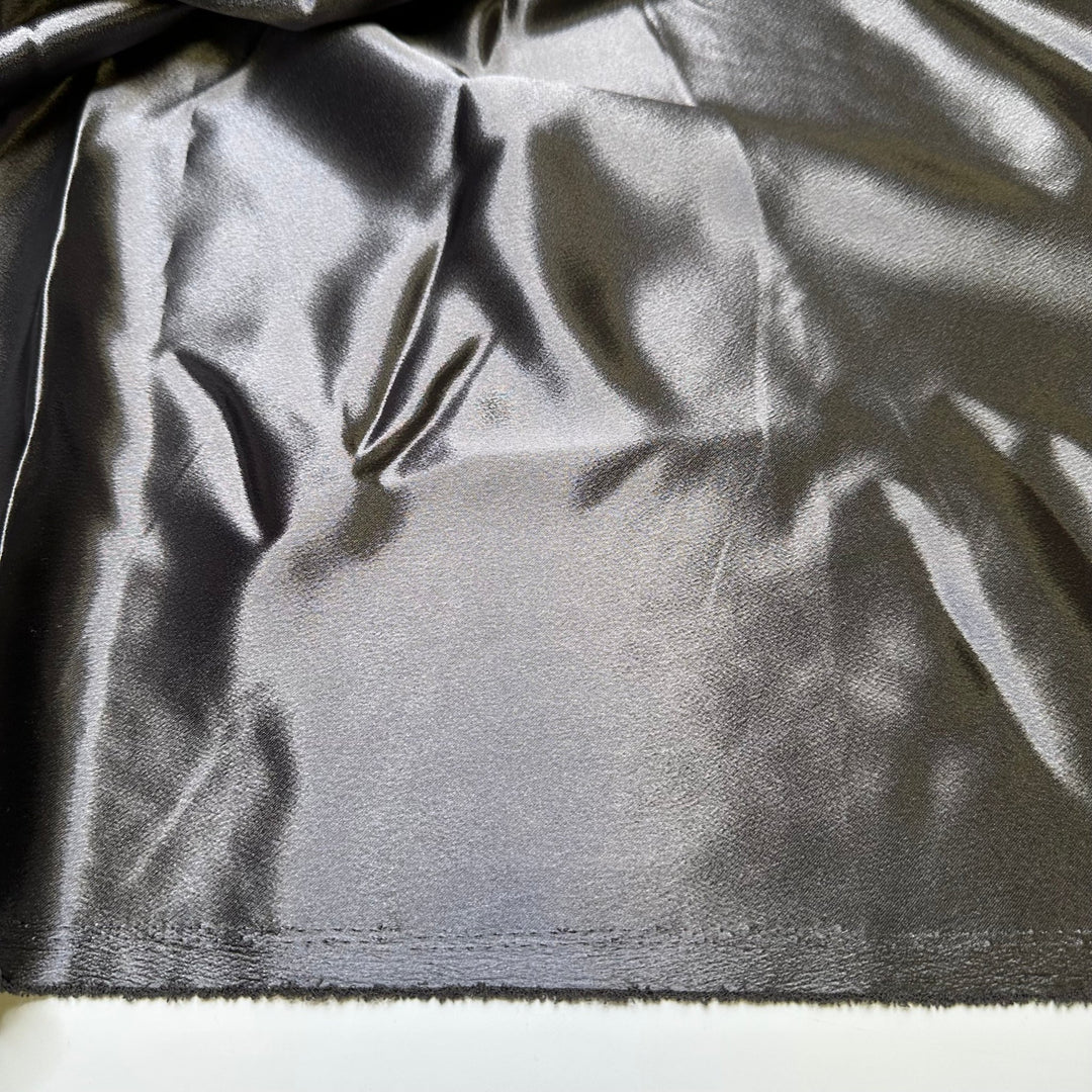 Liquid Chrome - Satin Poly Woven - Dark Grey - 3.3M Bundle - True Deadstock fabric Fabric by private - Sustainable Textile | FABCYCLE