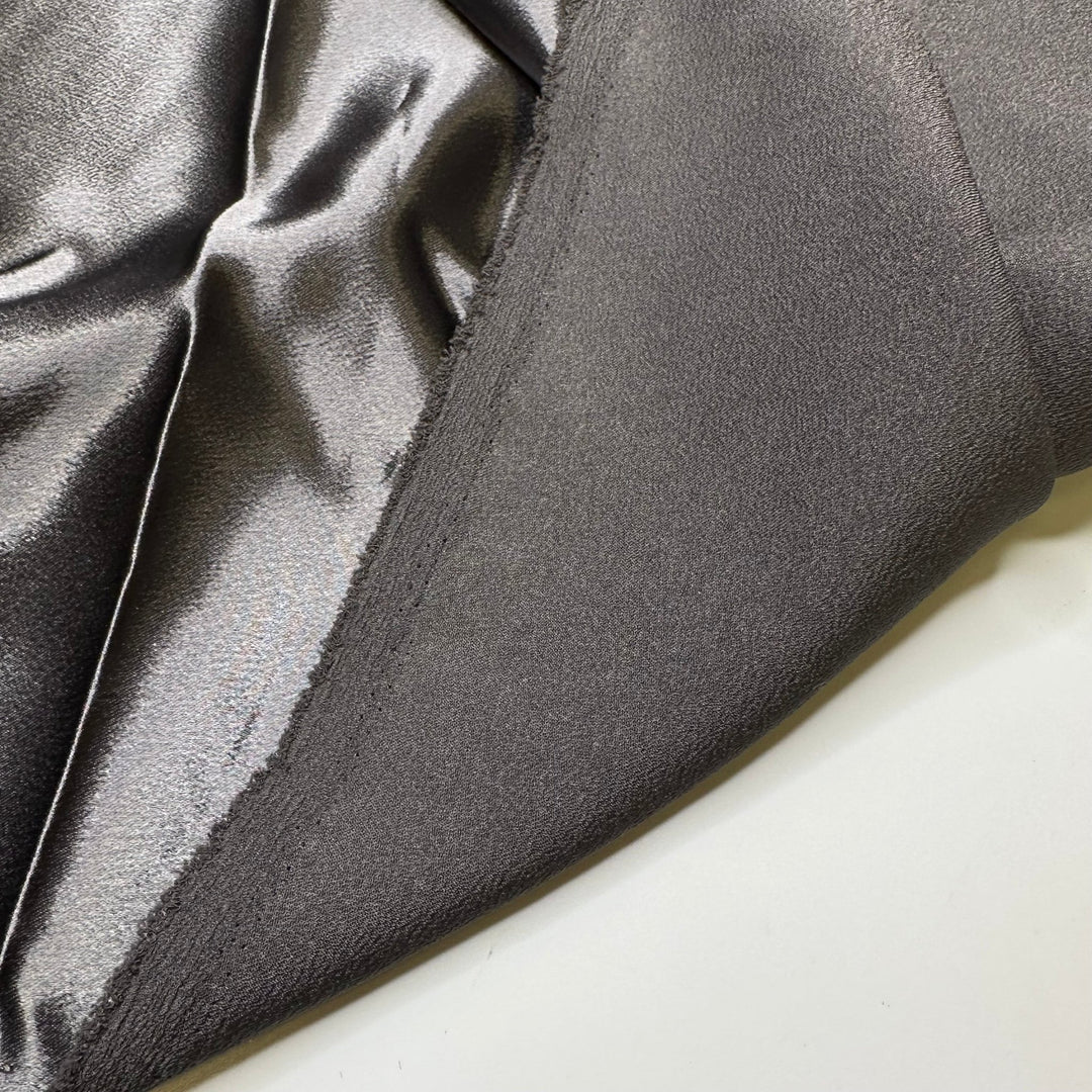 Liquid Chrome - Satin Poly Woven - Dark Grey - 3.3M Bundle - True Deadstock fabric Fabric by private - Sustainable Textile | FABCYCLE