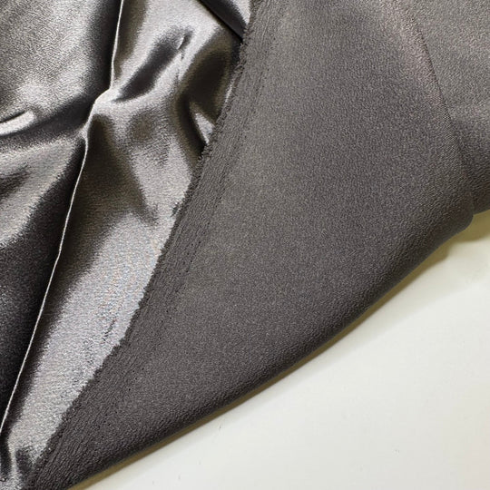 Liquid Chrome - Satin Poly Woven - Dark Grey - 3.3M Bundle - True Deadstock fabric Fabric by private - Sustainable Textile | FABCYCLE