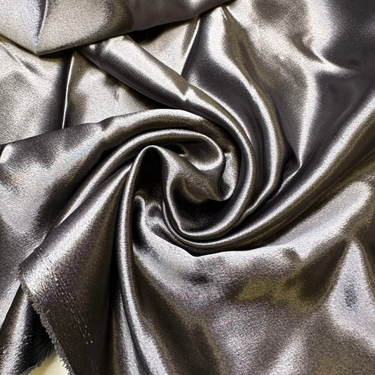 Liquid Chrome - Satin Poly Woven - Dark Grey - 3.3M Bundle - True Deadstock fabric Fabric by private - Sustainable Textile | FABCYCLE