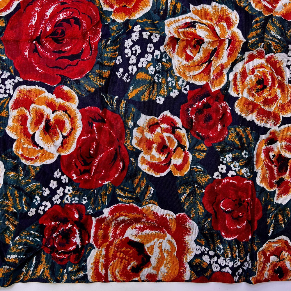 Live Painting At A Wedding - Twill Weave Natural Blend Woven - Burgundy Multi Floral - 2.3M Bundle - True Deadstock fabric Fabric by private - Sustainable Textile | FABCYCLE