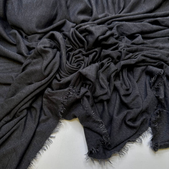 Live To Hike, Hike To Live - Jersey Tencel/Spandex Knit - Dark Grey - 3.25M Bundle - True Deadstock fabric Fabric by private - Sustainable Textile | FABCYCLE