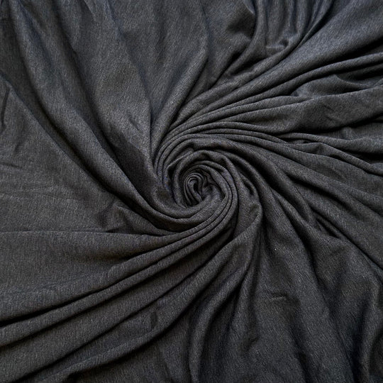 Live To Hike, Hike To Live - Jersey Tencel/Spandex Knit - Dark Grey - 3.25M Bundle - True Deadstock fabric Fabric by private - Sustainable Textile | FABCYCLE