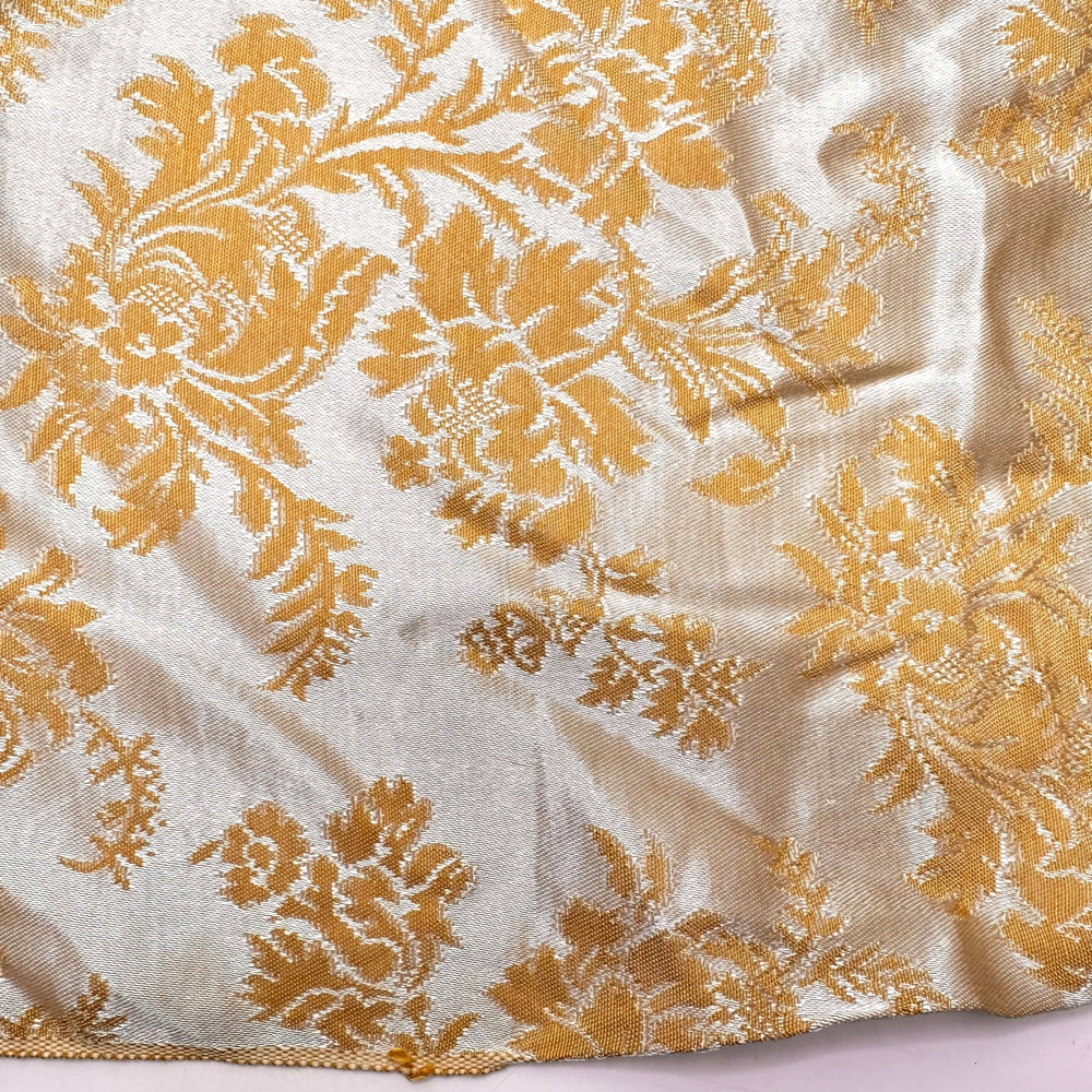 Living In Luxury - Cotton Woven - Dark Yellow/Cream Floral - Bundles - True Deadstock fabric Fabric by private - Sustainable Textile | FABCYCLE