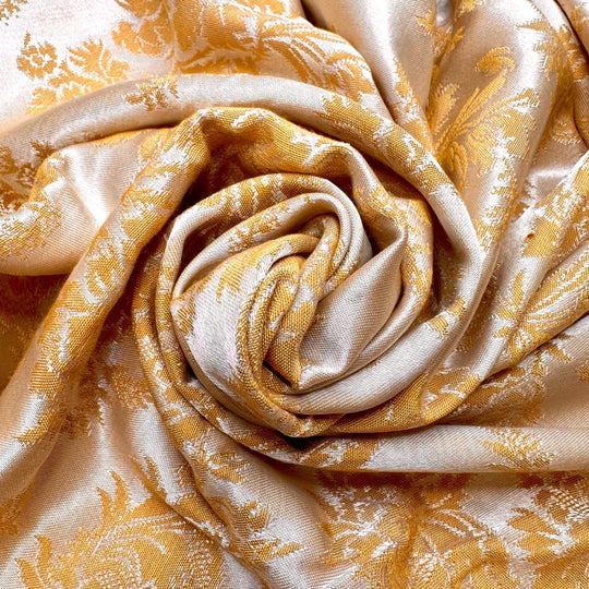 Living In Luxury - Cotton Woven - Dark Yellow/Cream Floral - Bundles - True Deadstock fabric Fabric by private - Sustainable Textile | FABCYCLE